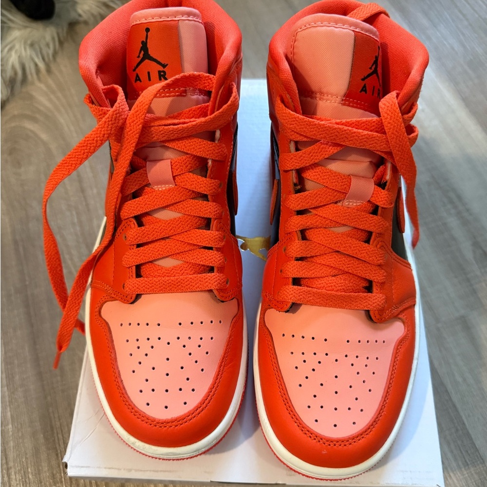 Air Jordan High-Top Sneakers in Orange and Pink